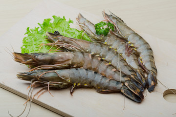 Raw tiger shrimps