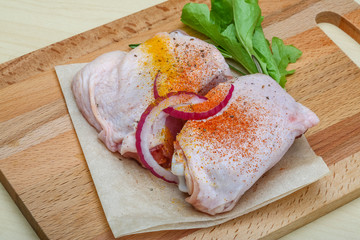 Raw chicken thights