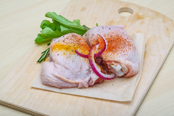 Raw chicken thights