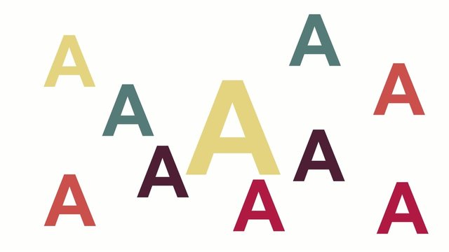 Bunter Buchstabe A ploppt auf