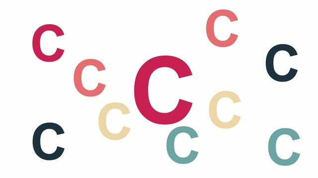 Bunter Buchstabe C ploppt auf