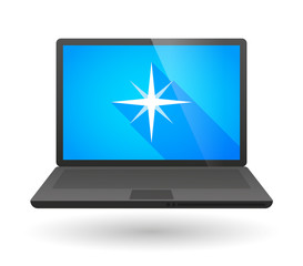 Laptop icon with a star