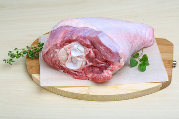 Raw turkey leg