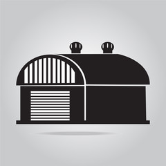 Building icon, barn, warehouse illustration