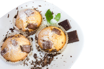 fresh baked muffins with clipping path