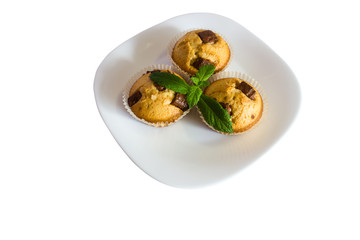 fresh baked muffins with clipping path