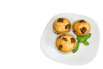 fresh baked muffins with clipping path