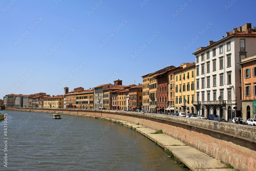 Wall mural Arno river bank in Pisa