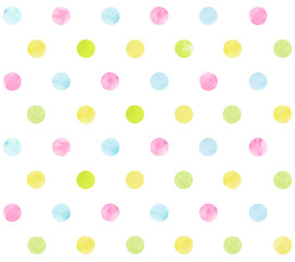 Colorful dotted seamless watercolor pattern
