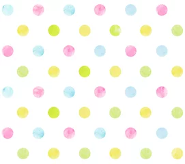 Tapeten Colorful dotted seamless watercolor pattern © Florabela