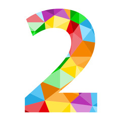 VECTOR POLYGON PATTERN NUMBER ICONS “2