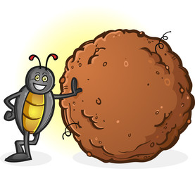 Dung Beetle with a Big Ball of Poop