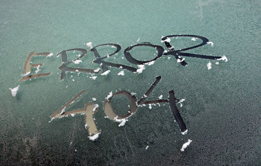 picture of a frost surface with text erorr 404