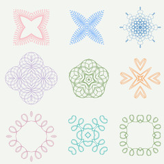 Color line art ornament design