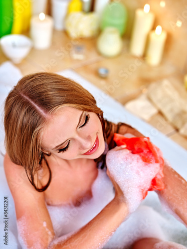 lesbian sponge bath Milf beds girl