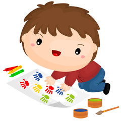 kid and paint
