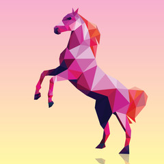 Horse polygonal geometric, pattern design, vector illustration