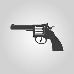 The revolver icon. Gun and weapon symbol. Flat