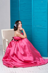 Fototapeta premium Portrait of beautiful bride. Wedding dress. 
