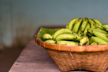 Basket of Raw Bananas