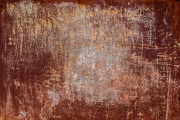 Cracked painted old metal texture. Rusted surface.