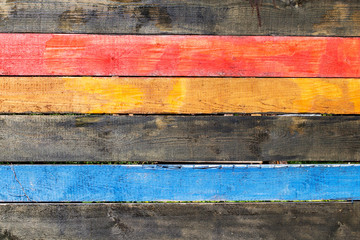 colorful painted wooden boards