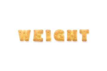 The Letter Word WEIGHT. Alphabet  Cookie Biscuits