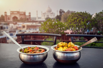 Indian dinner near Taj Mahal