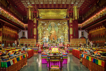 Interior of the Buddha Tooth Relic Temple, Singapore
