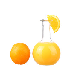 Orange juice on white background