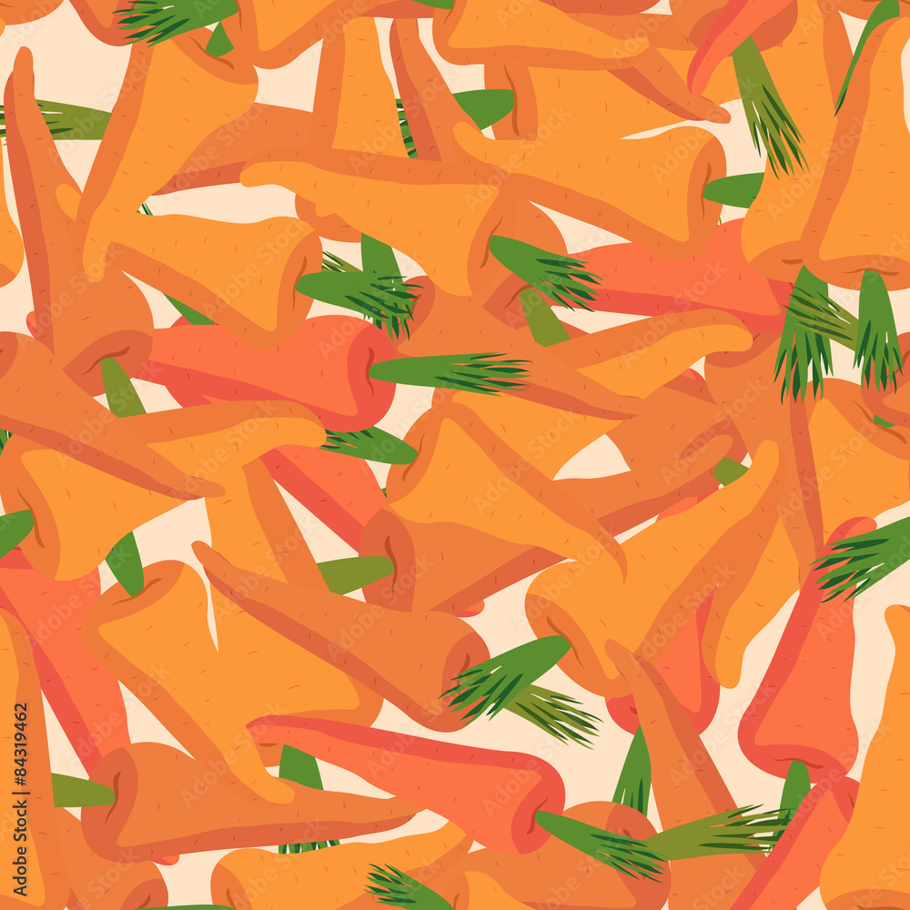 Poster carrot pattern. seamless background with orange carrots. vector