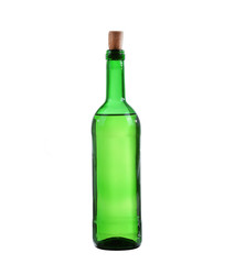 White wine bottle. Isolated on white background