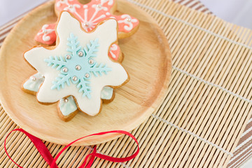 colorful snowflake cookies
