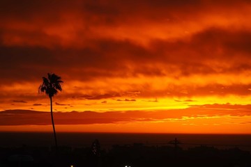 Sunset panorama above Hermosa beach