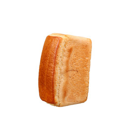 White bread loaf isolated on white background