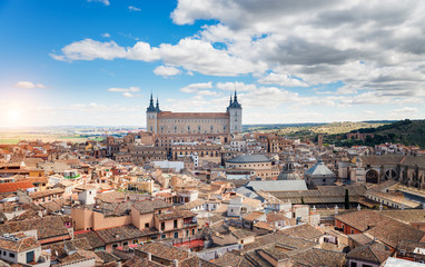 Fototapeta premium Toledo, Spain old town cityscape at the Alcazar.