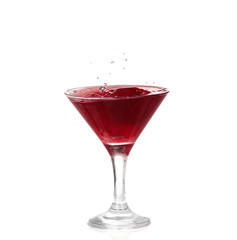 Wine collection - Splashing red wine in a glass. Isolated on white background