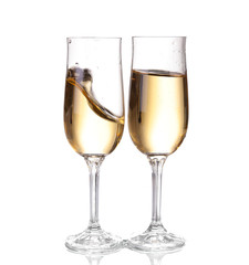 Two glasses of champagne. Isolated on white backgroun