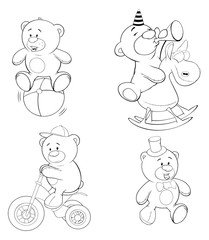 A set of bears. Coloring book