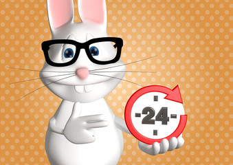 Hase 24h Service Express 3D weiß zeigen Comic