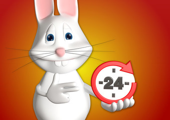 Hase 24h Service Express 3D weiß zeigen Comic