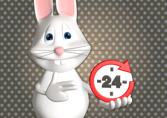 Hase 24h Service Express 3D weiß zeigen Comic