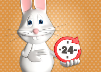 Hase 24h Service Express 3D weiß zeigen Comic