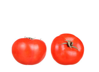 one fresh red tomato isolated on white