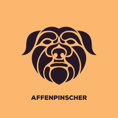 affenpinscher dog logo vector