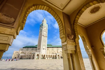 Zelfklevend Fotobehang Marokko Moskee in Casablanca