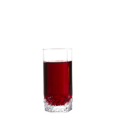 Glass of cherry juice. Isolated on white background