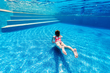 Little girl at swimming pool