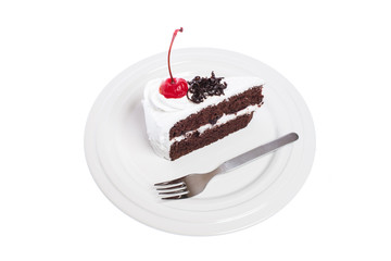 Cake chocolate with cherry