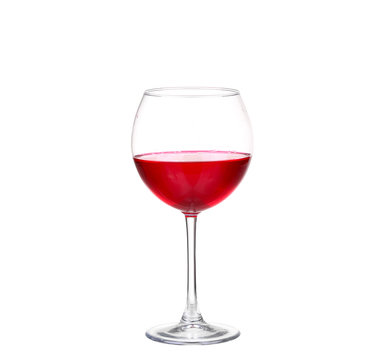 glass of red wine isolated on a white background